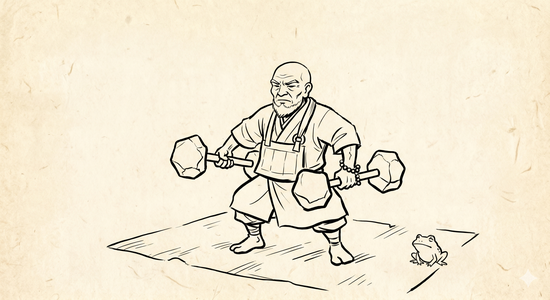 zen workout with frog